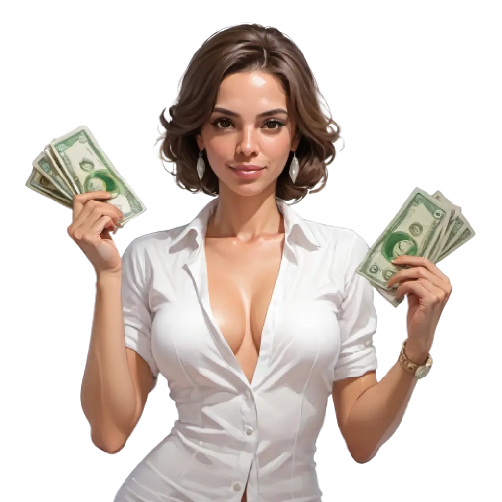 woman with money playing in ABC bet casino